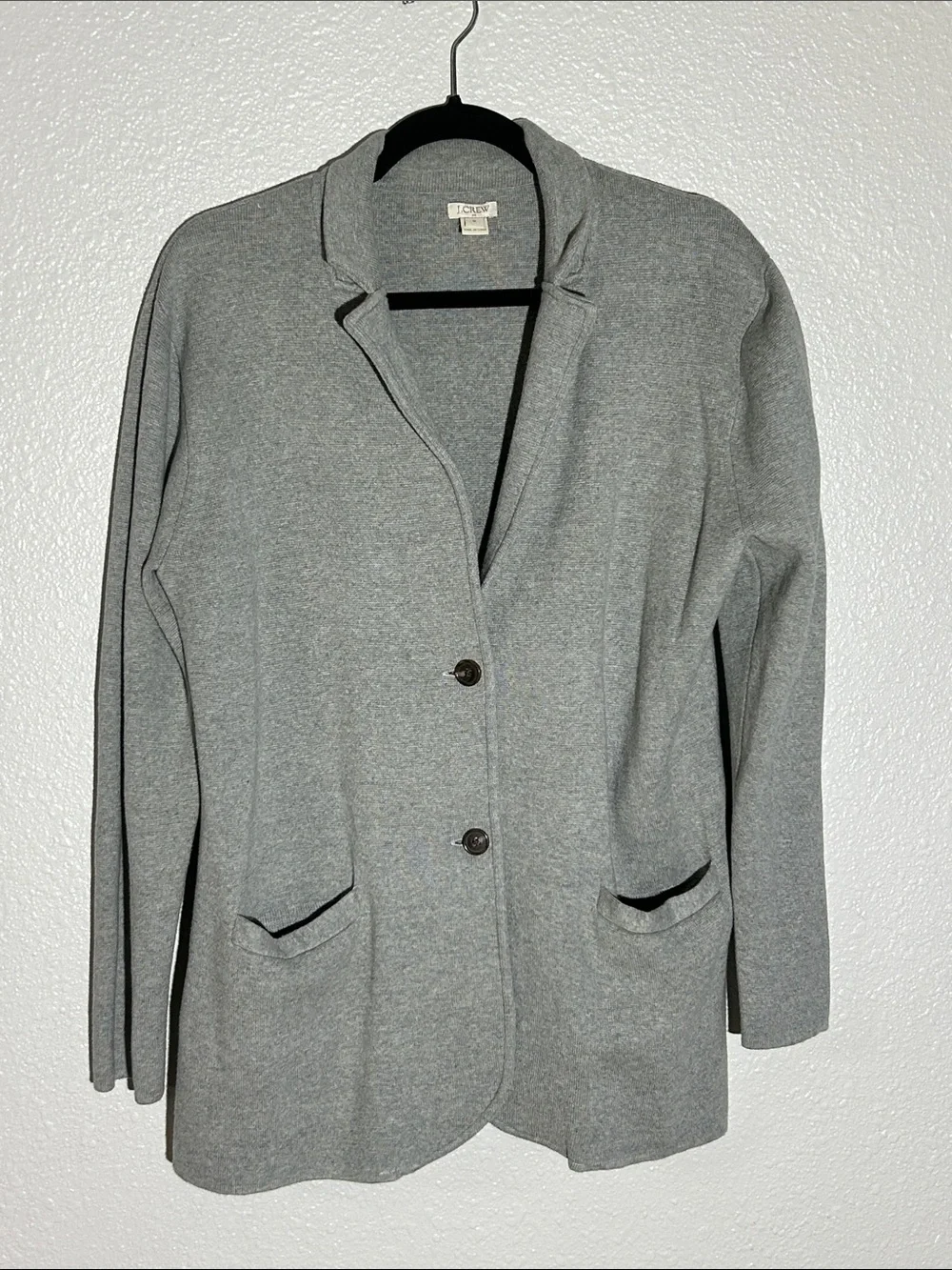 J. Crew Light Gray Knit Blazer Sz M